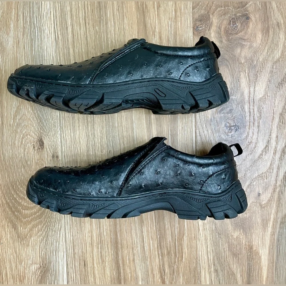 Roper Performance Mens Size 9 Slip On Black Leather casual shoes LNC